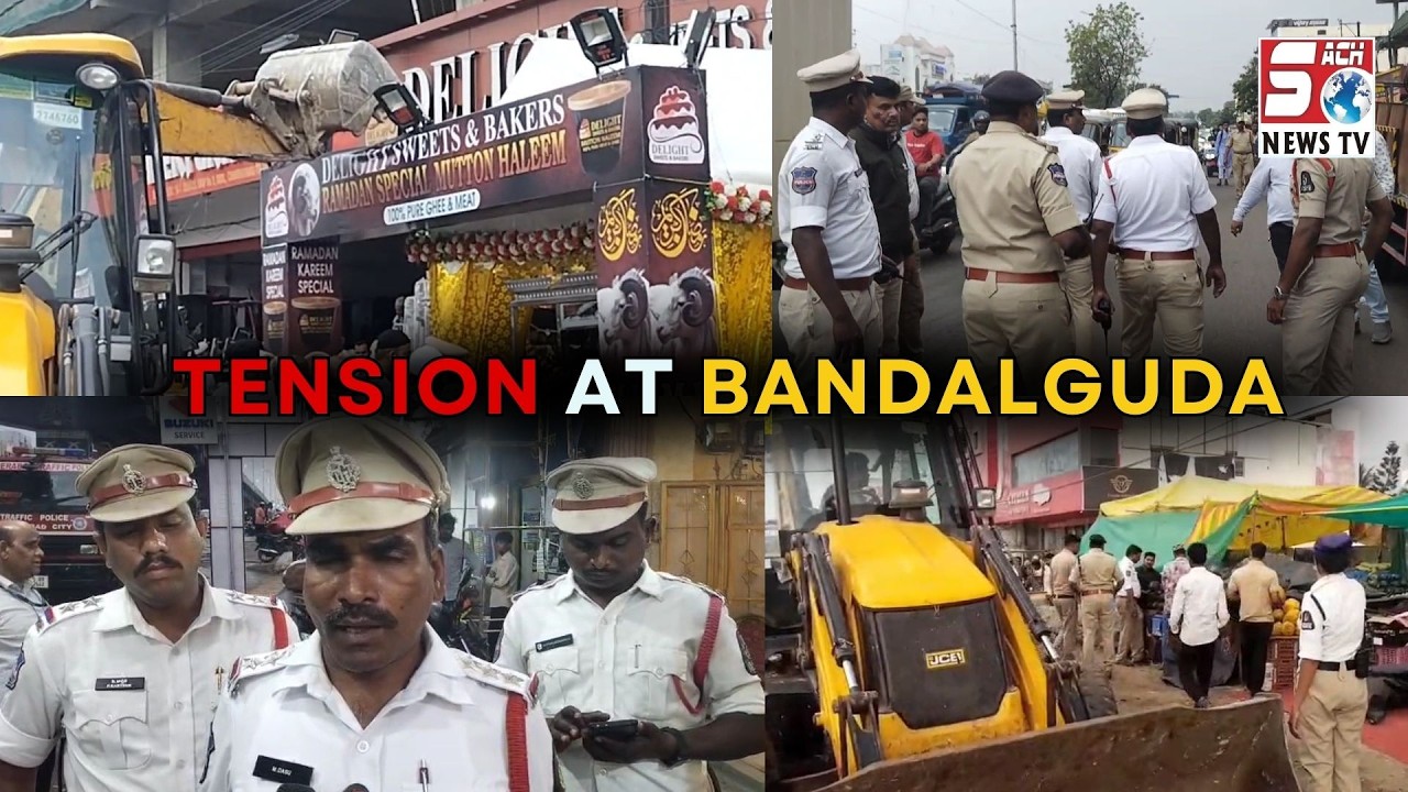 Bandlaguda Road Par Ghair Qanooni Footpath Qabzon Ke Khilaf Karwai | SACH NEWS |