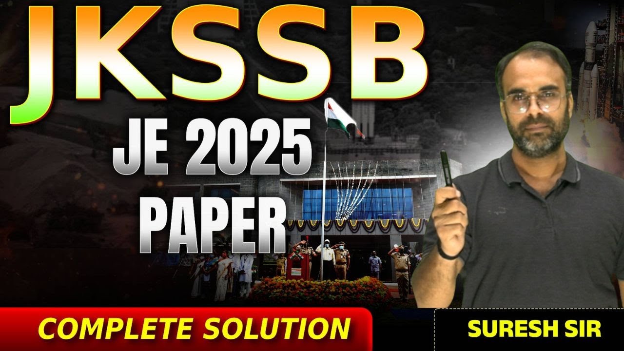 JKSSB JE 2025 | PAPER SOLUTION ❤️  | #jkssbje  #sureshsir