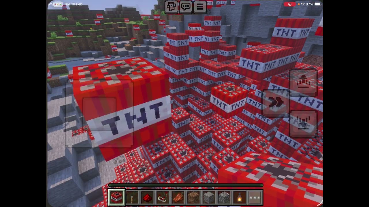 Lighting lots of tnt in Minecraft!