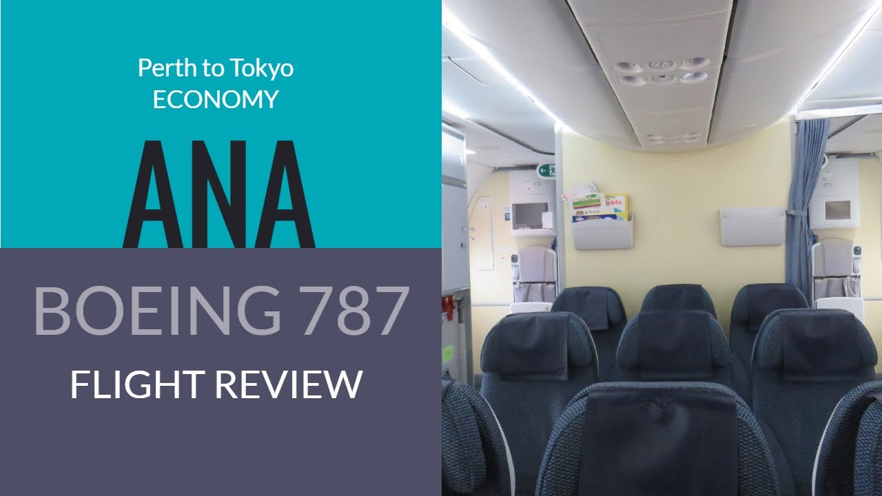 AWESOME ANA Boeing 787 ECONOMY Class FLIGHT REVIEW - PERTH to TOKYO