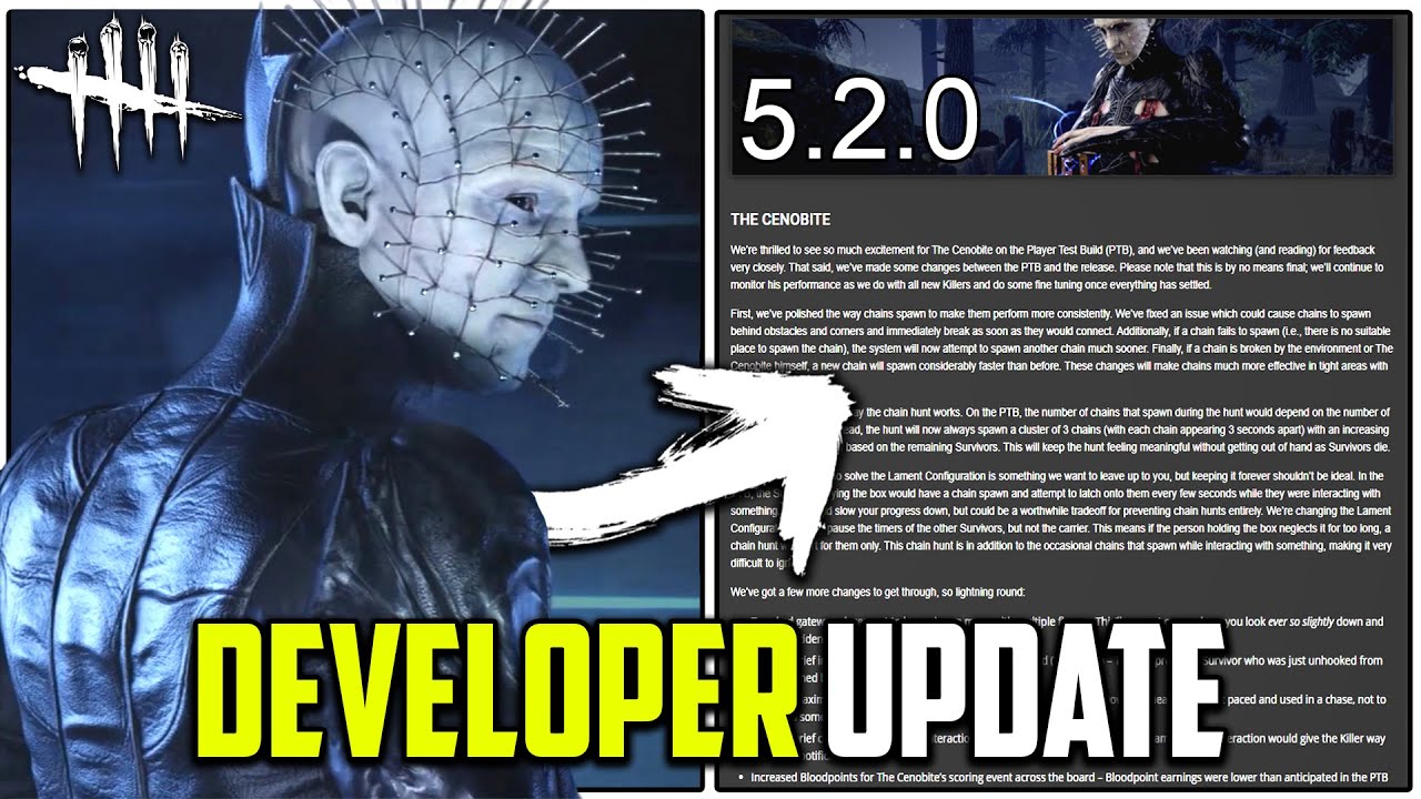 DEVELOPER UPDATE 5.2.0! Pinhead Changes, Rank System Update, SBMM & More! - Dead by Daylight