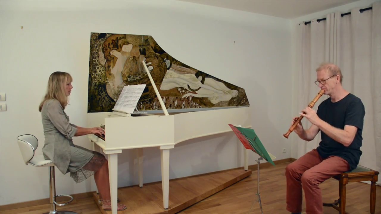 J.S. Bach, sonate BWV 1016, flûte à bec et clavecin. Guido Hulsens, Catherine Zimmer,