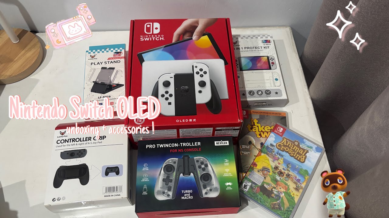 unboxing Nintendo Switch OLED in White ✨🌷 | aesthetic calm unboxing 