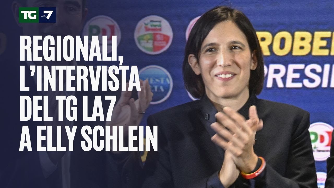 Regionali, l&rsquo;intervista del Tg La7 a Elly Schlein
