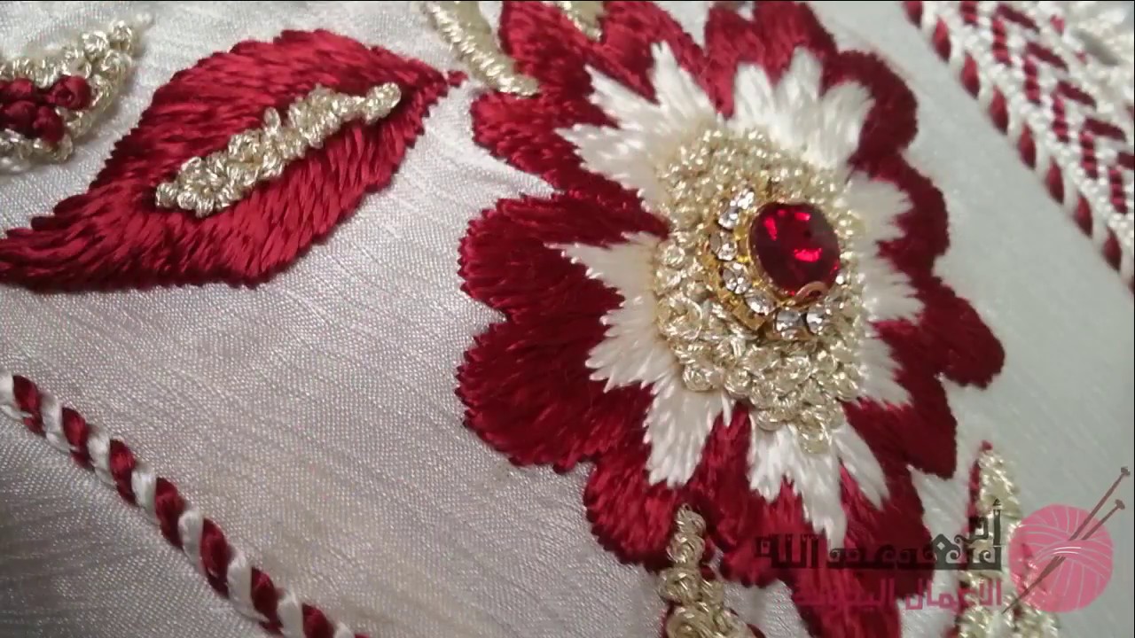 تقنية 3 : الخطفة المتداخلة | طرز زهرة بالخطفة المتداخلة | ام سعد عبد الله