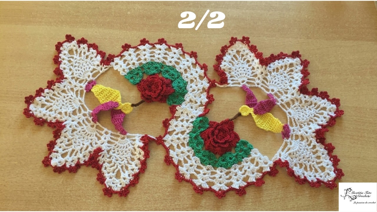 Tuto chemin de table colibri au crochet 2/2 @AlextitiaTutoCrochet