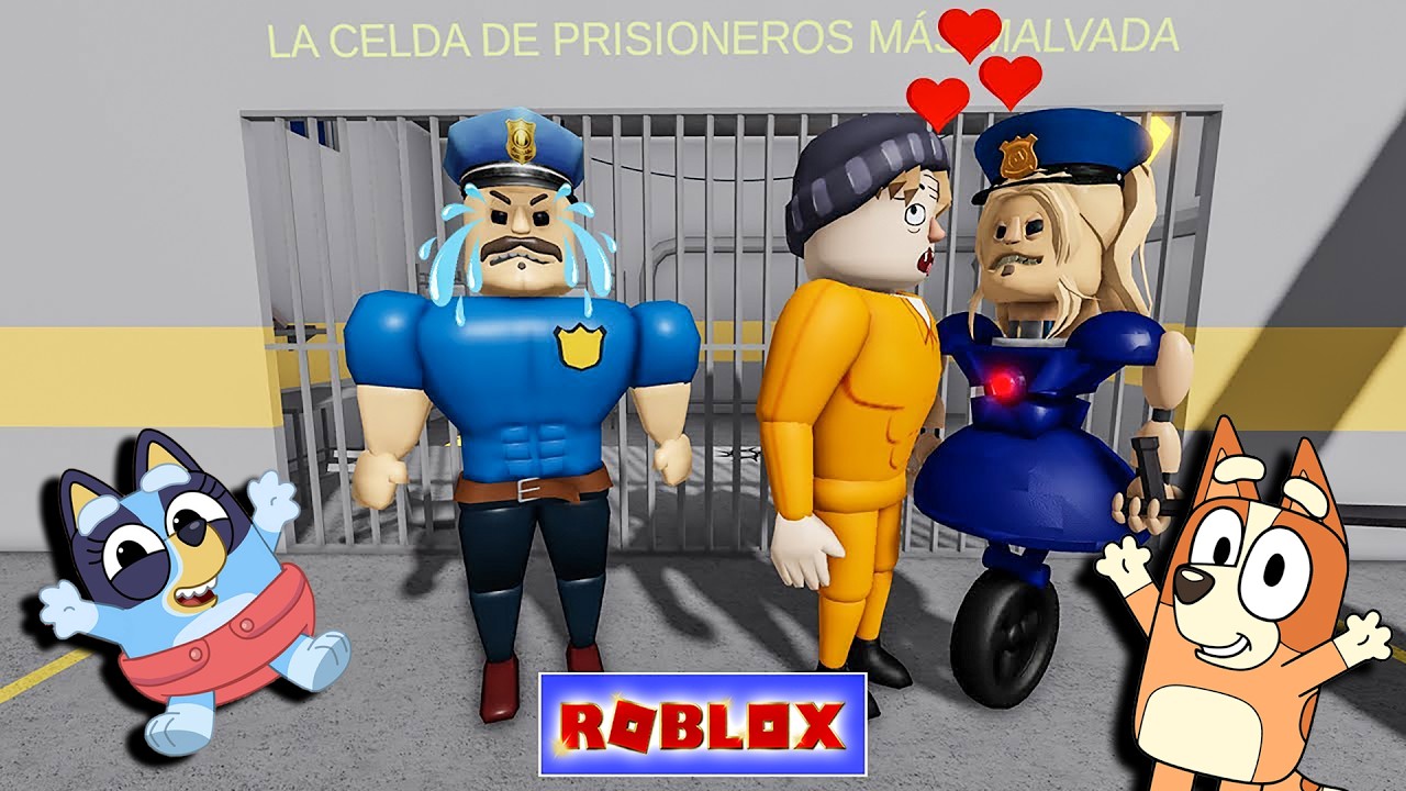 SECRET LOVE STORY = PRISONER 💗 POLICE GIRL BARRY #roblox #scaryobby