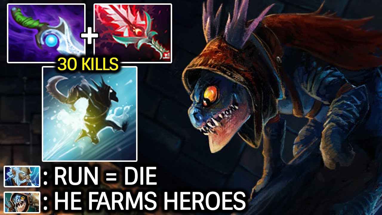 Slark With DIFFUSAL + ORCHID = GANK MACHINE 30 Kills Dota 2