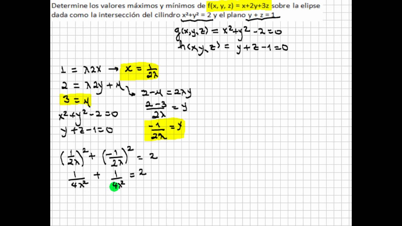 MULTIPLICADORES DE LAGRANGE CON DOS RESTRICCIONES