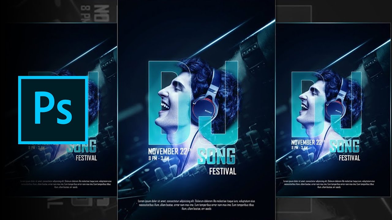 Create a DJ Songs Festival Poster Design in Photoshop