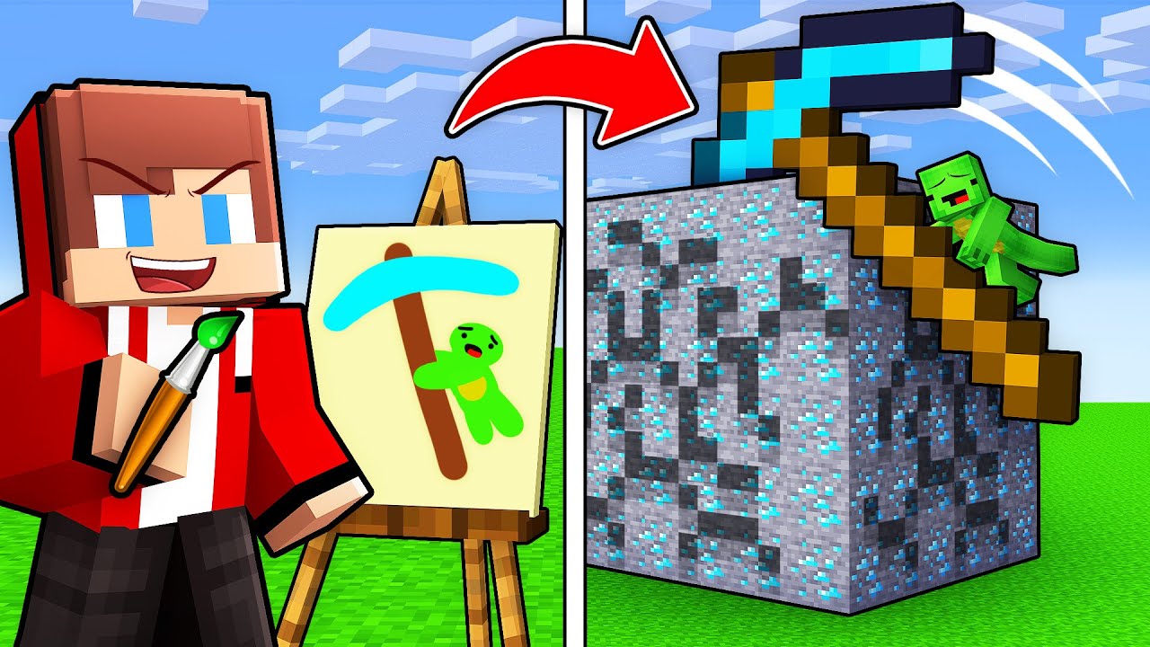 JJ Use DRAWING MOD To Prank Mikey in Minecraft (Maizen)