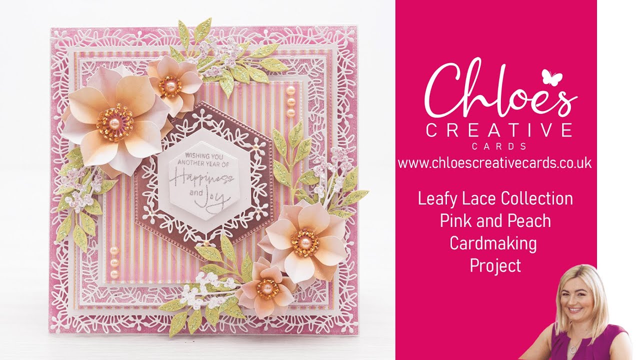 Проект по изготовлению открыток Chloes Creative Cards Leafy Lace Pink and Peach Lace
