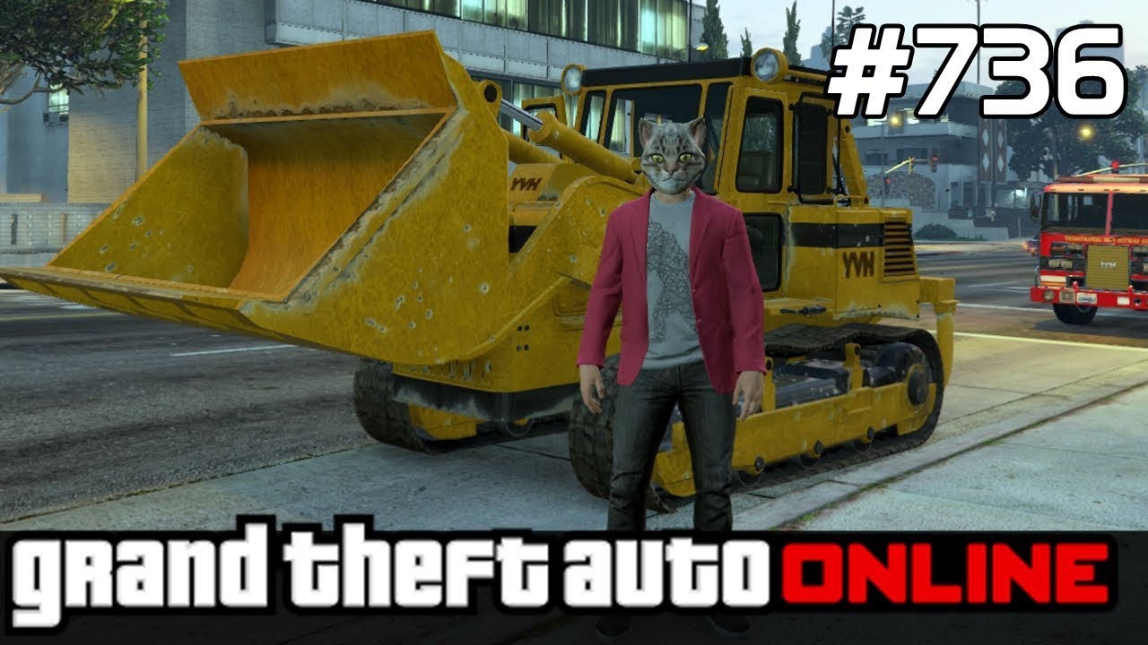 GTA 5 PC Online Po Polsku [#736] ZNISZCZENIE Koparką w MIEŚCIE /z Bertbert