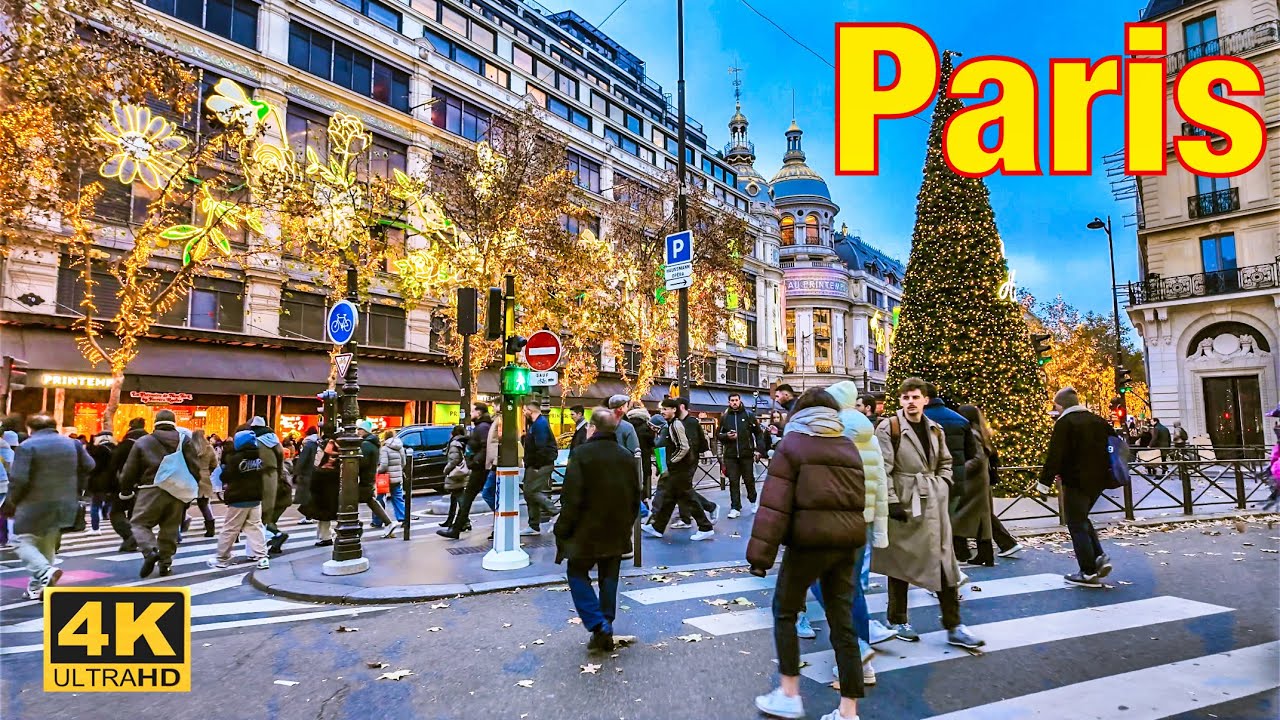 Paris, France🇫🇷 -Christmas Walk 2025🎄✨| 23 NOVEMBER 2025 - 4 K HDR WALKING TOUR | A Walk In Paris
