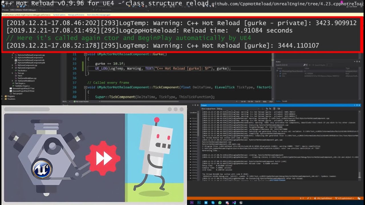 C++ Hot Reload for UE4 - Reload NON UProperty, private variables