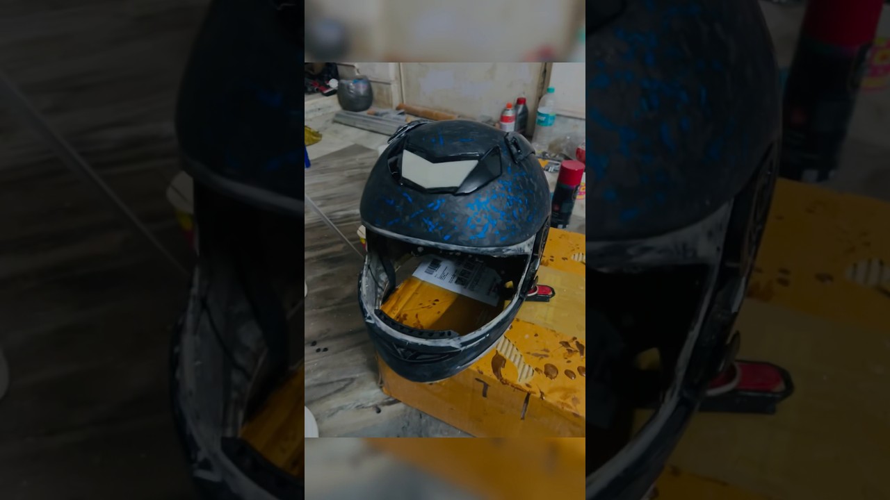 Our custom helmet with forged carbon fiber and blue filament is more than just gear,it&rsquo;s a statement