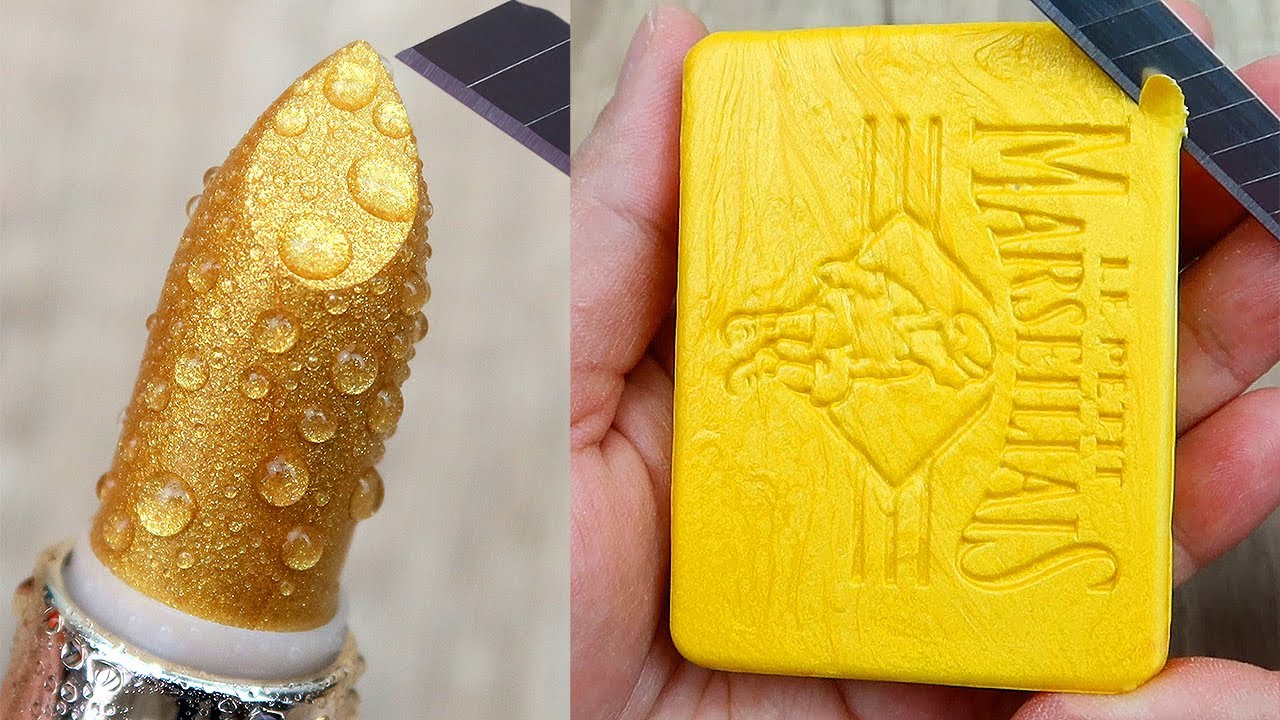 Relaxing Soap Carving ASMR. Satisfying Soap and lipstick cutting. Corte de jabón - 248