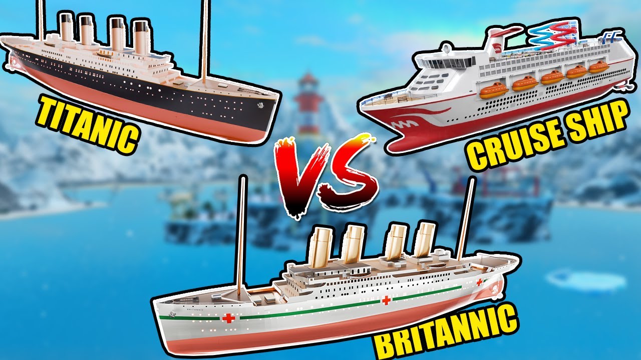 TITANIC VS BRITANNIC VS CRUISE SHIP (+ small montage!) | ROBLOX SHARKBITE 2