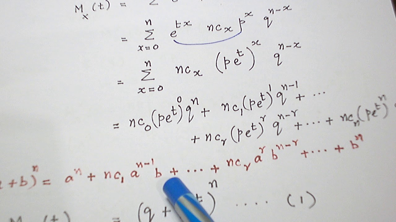 MGF BINOMIAL DISTRIBUTION