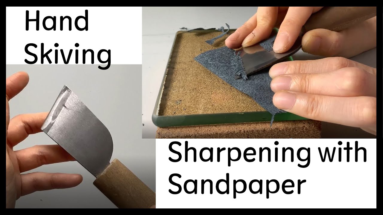 [technique] Hand skiving / Sharpening knife with sandpaper / Leather craft basic technique /