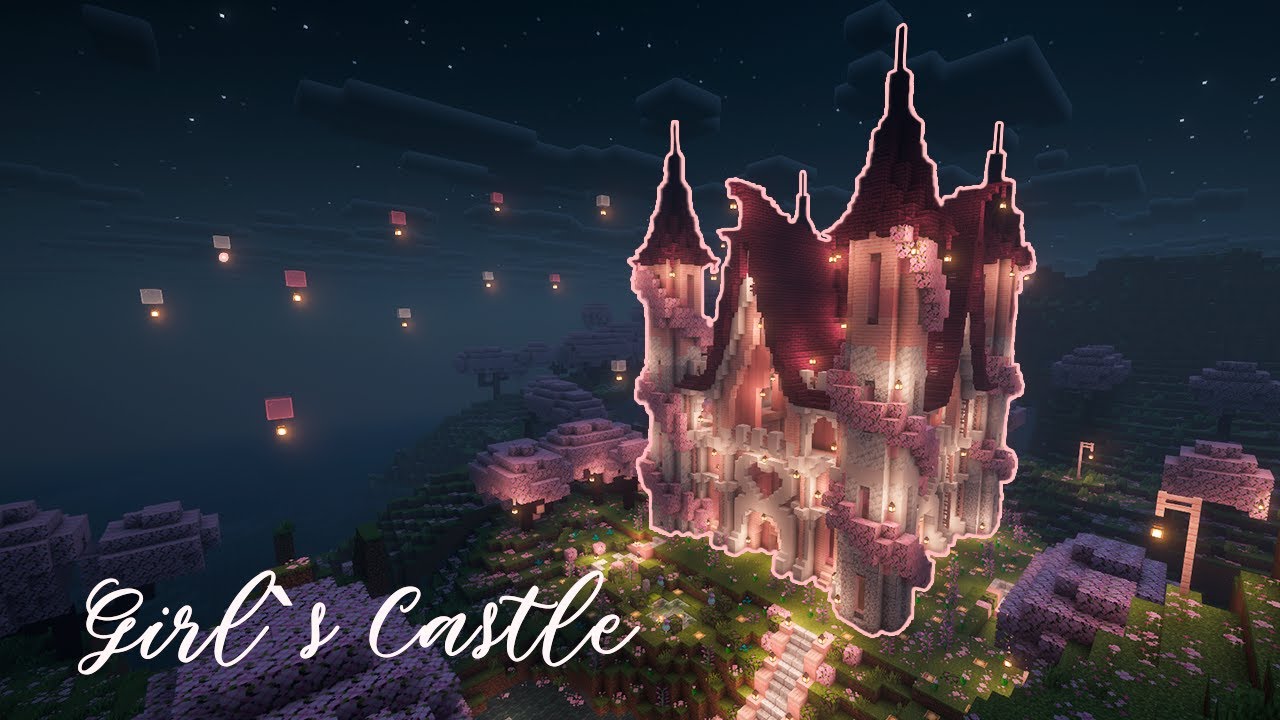 [Tutorial] How to Build a Cherry Blossom Heart Castle | Minecraft 1.21.1