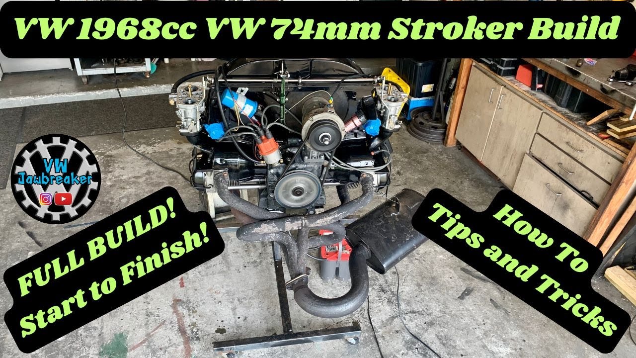 How To Build A 1968cc VW Stroker Engine Full Build - 74mm Crank, Almost Drop In!