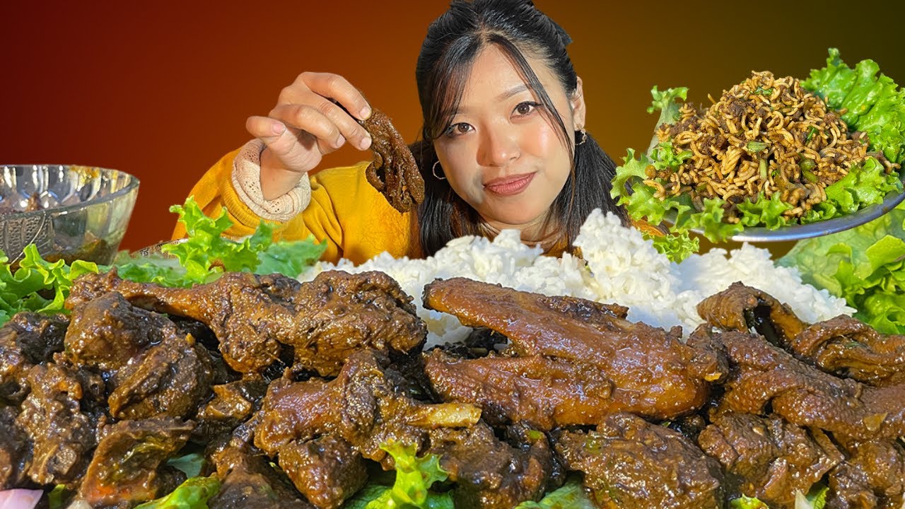 Nganu Thongba ||Mukbang and recipe Duck curry 🦆😋😋