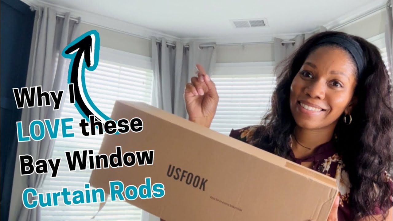 Unboxing & Installing these USFOOK Bay Window Curtain Rods