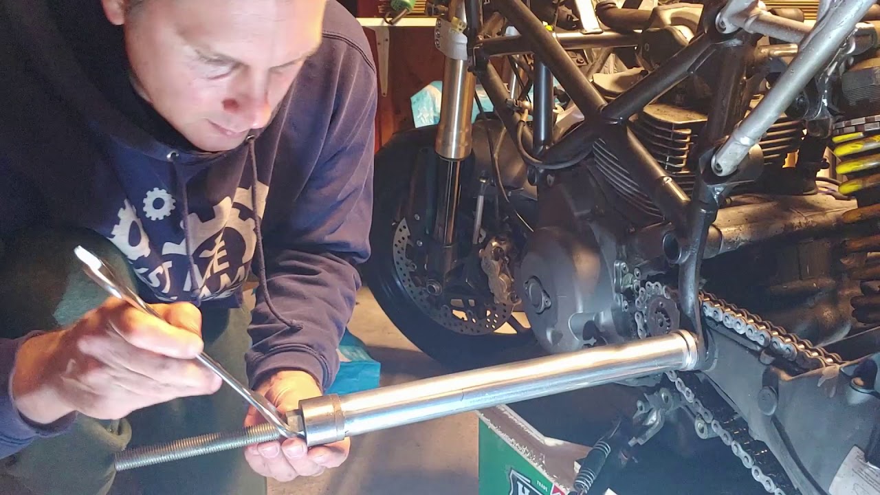 Ducati 796 Hypermotard rear axle removal