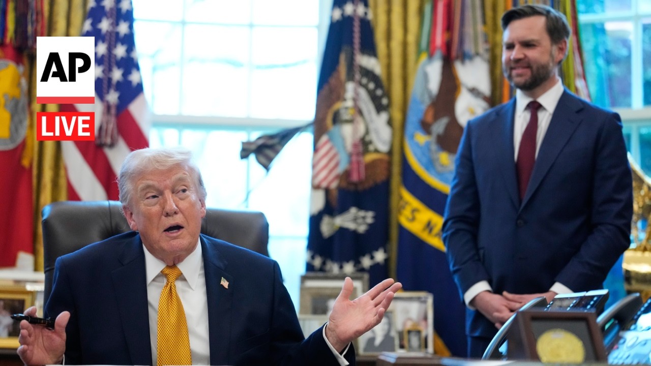 LIVE: Trump and JD Vance participate in a signing ceremony