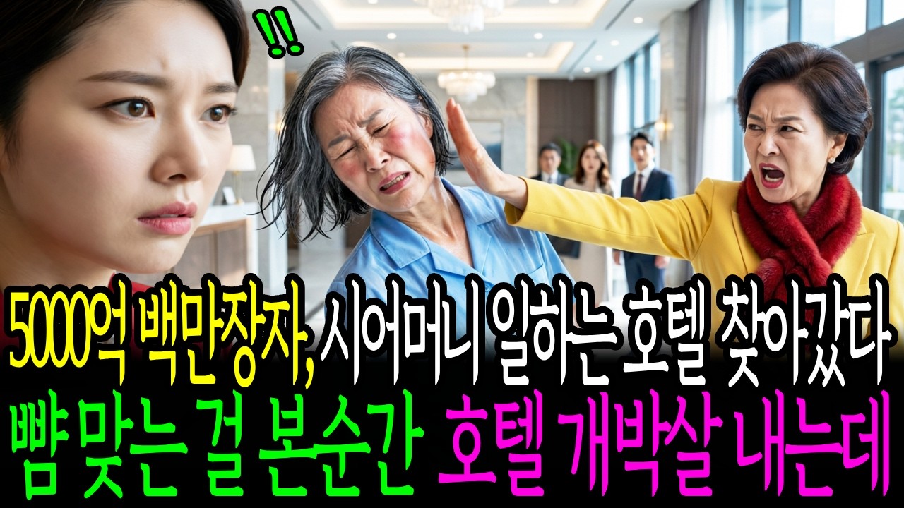 5000억  백만장자 재벌 며느리가 시어머니 일하는 호텔 찾아갔다 뺨 맞는 걸 본 순간 호텔 개박살 냈습니다