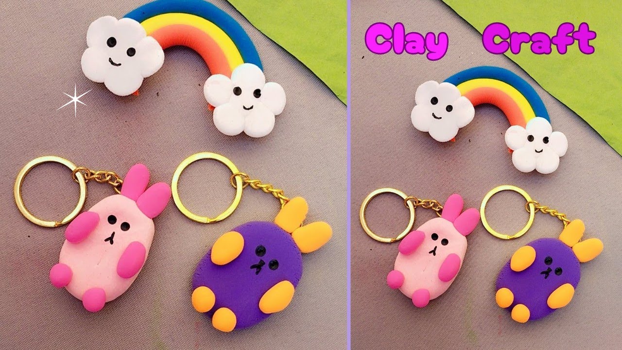 Super clay art/ clay keychain/ cute clay crafts