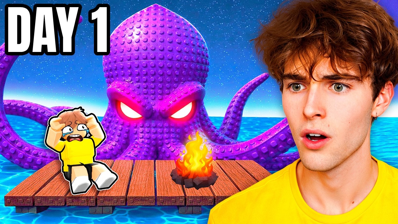 I SPENT 100 DAYS ON A RAFT IN THE OCEAN... (Roblox)