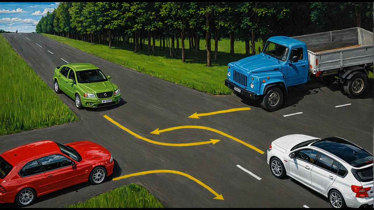 Which car will pass last in this situation?
