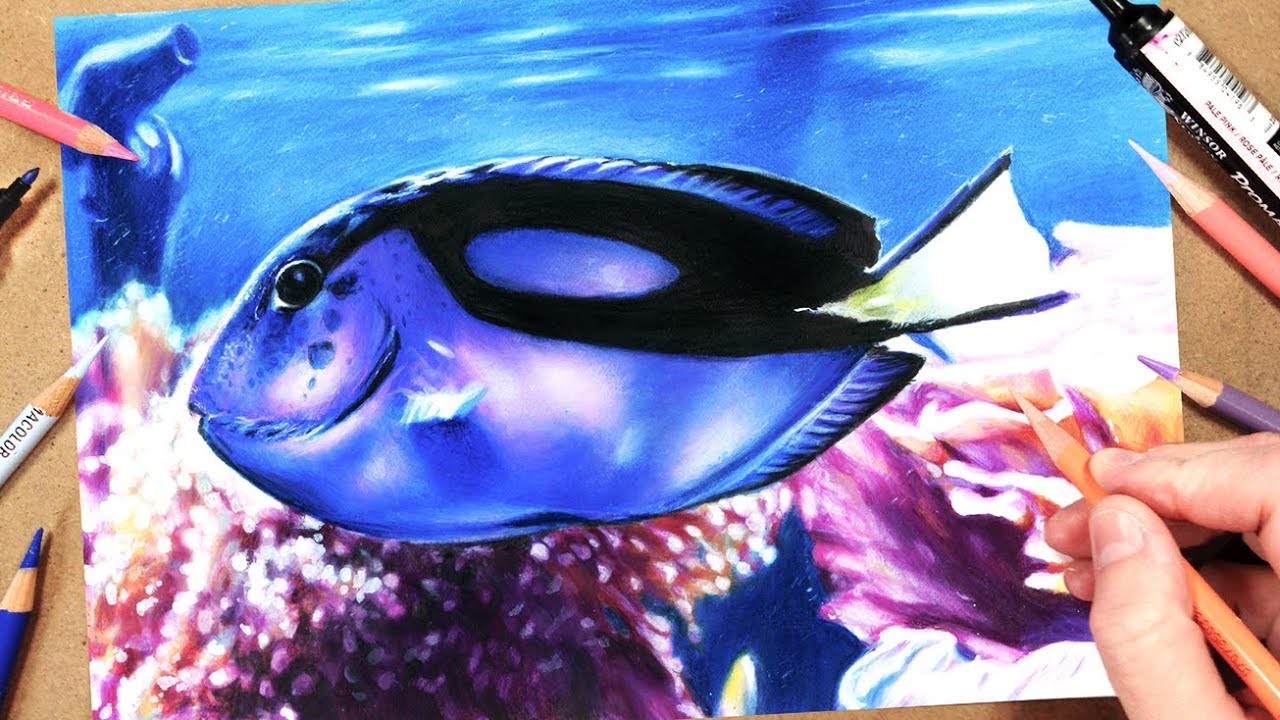 How To Draw a Realistic Fish | Marker + Coloured Pencil Drawing Tutorial