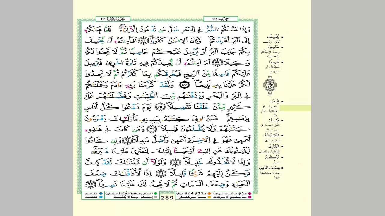 الثمن 6 من الحزب 29 مكرر 7 مرات من المصحف المصور برواية ورش عن نافع للقارئ الشيخ العيون الكوشي