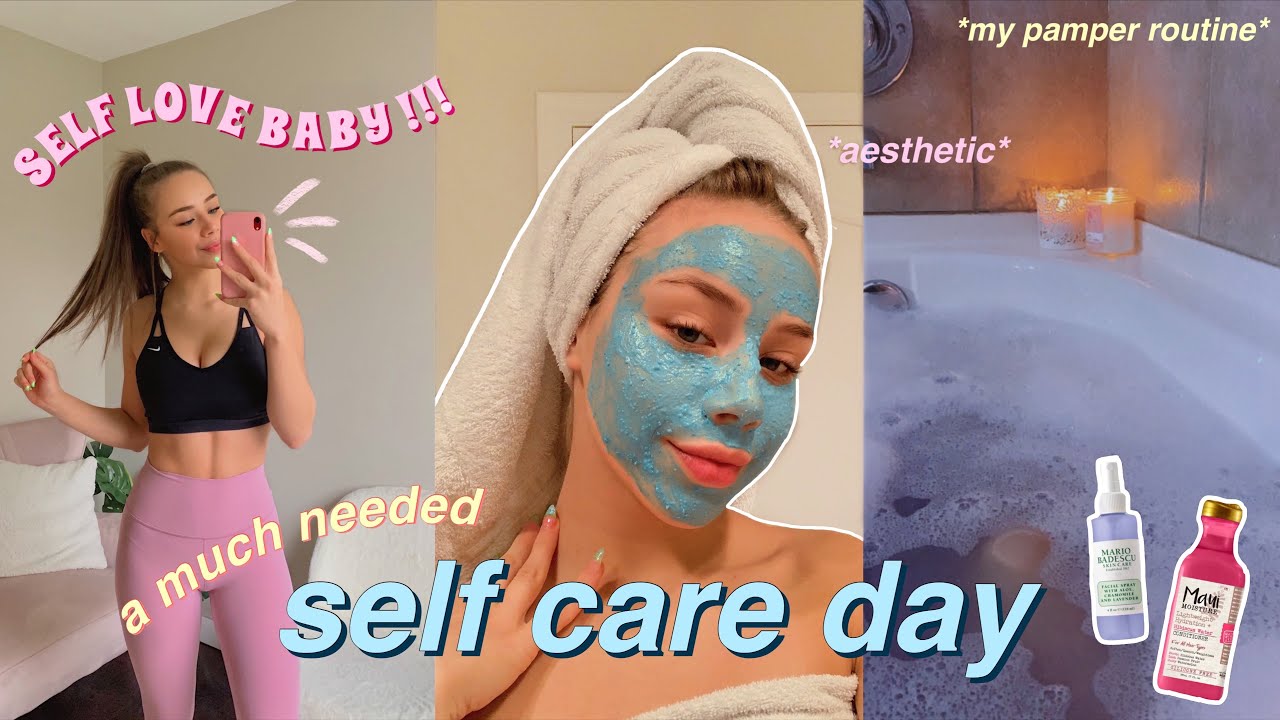the ULTIMATE self care day (pamper routine) skincare, haircare, working out, nails, & eyebrows!!