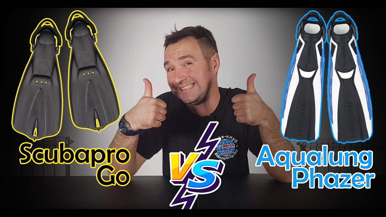 Обзор -  сравнение ласт для дайвинга Aqualung Phazer и Scubapro Go