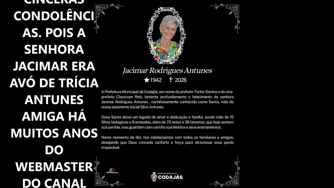 EM MEMORIA DA SENHORA JACIMAR RODRIGUES ANTUNES