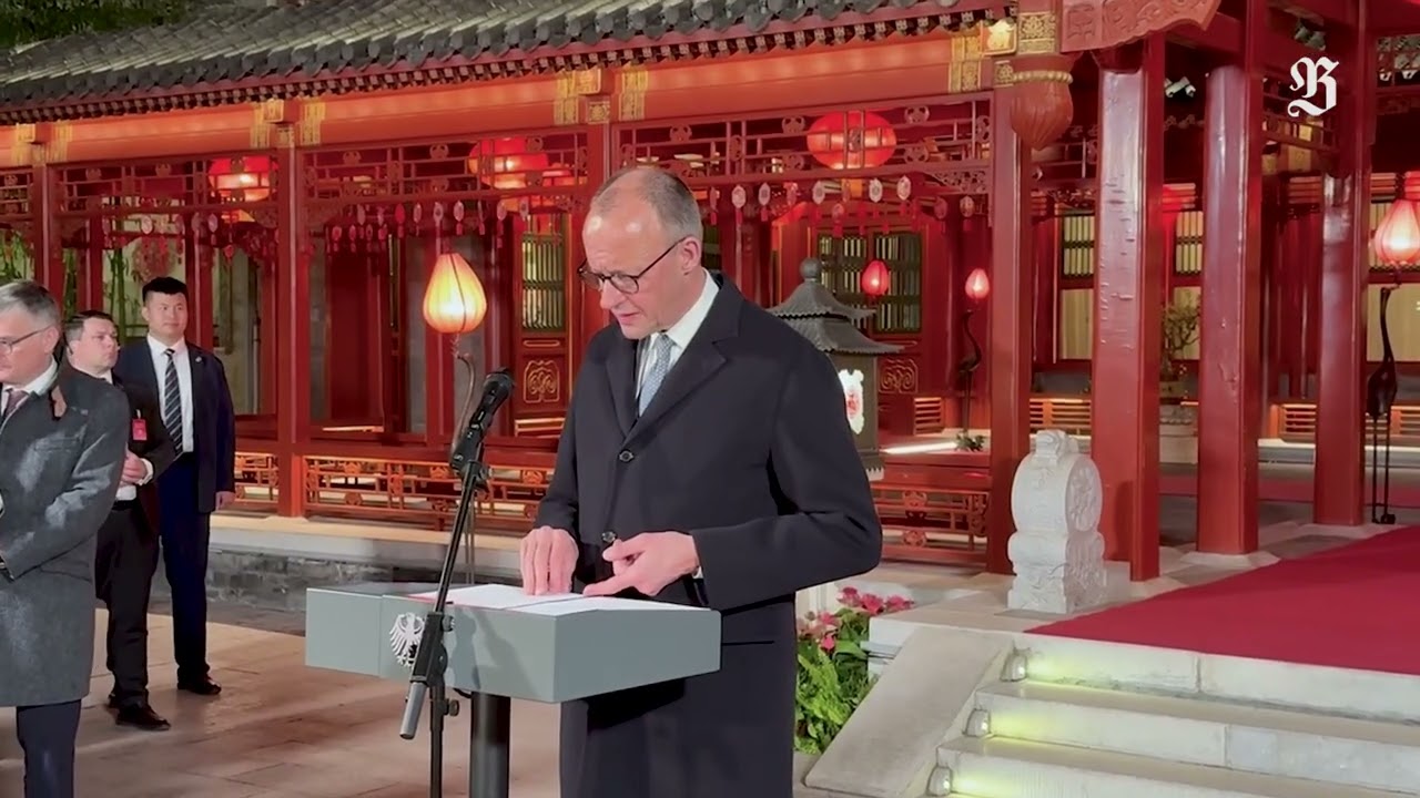 Pressekonferenz in Peking: Merz findet deutliche Worte