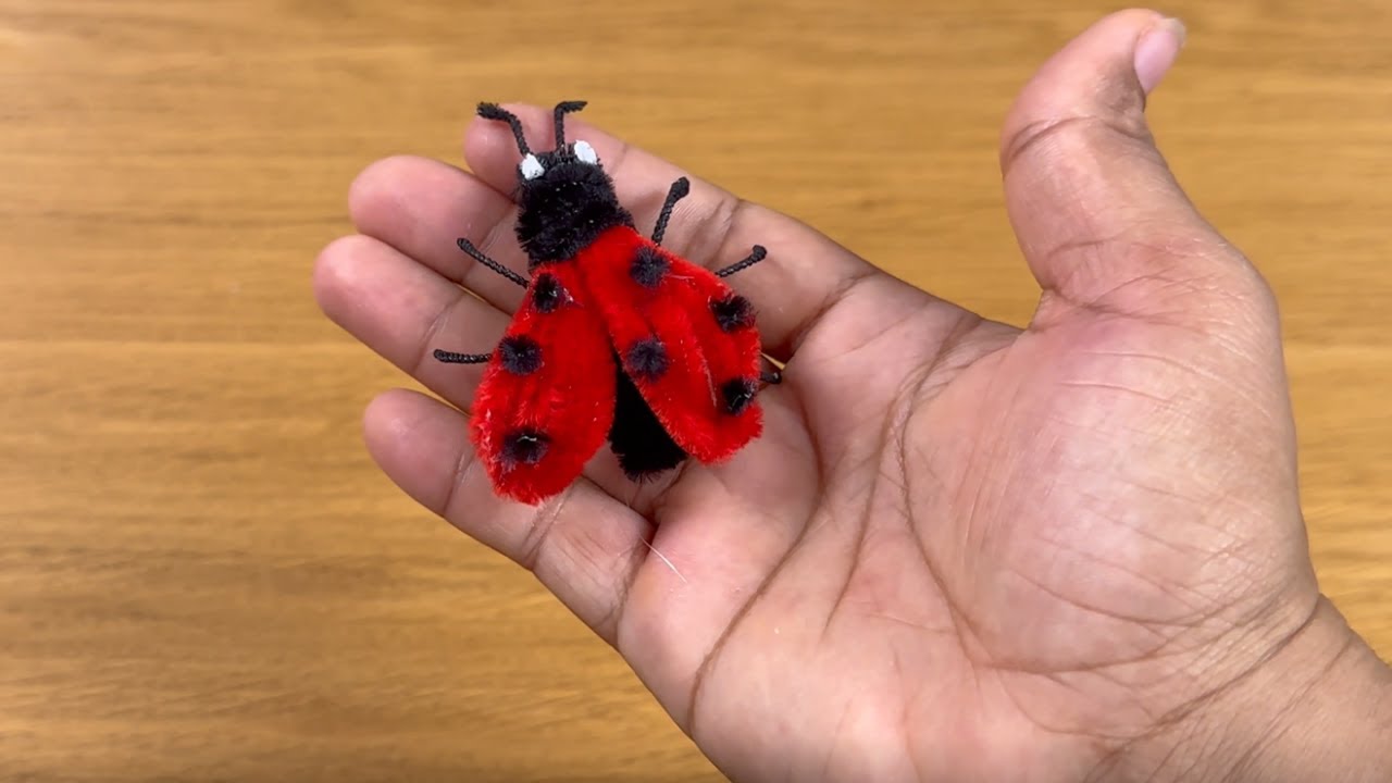 Como hacer una mariquita con limpiapipas