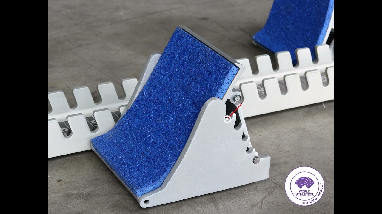 Competition starting block in aluminium with 82mm central rail S61022 EN