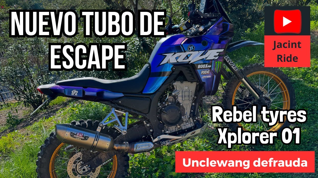 Escape yoshimura replica y neumáticos Rebel Xplorer 1, kove 800x Pro