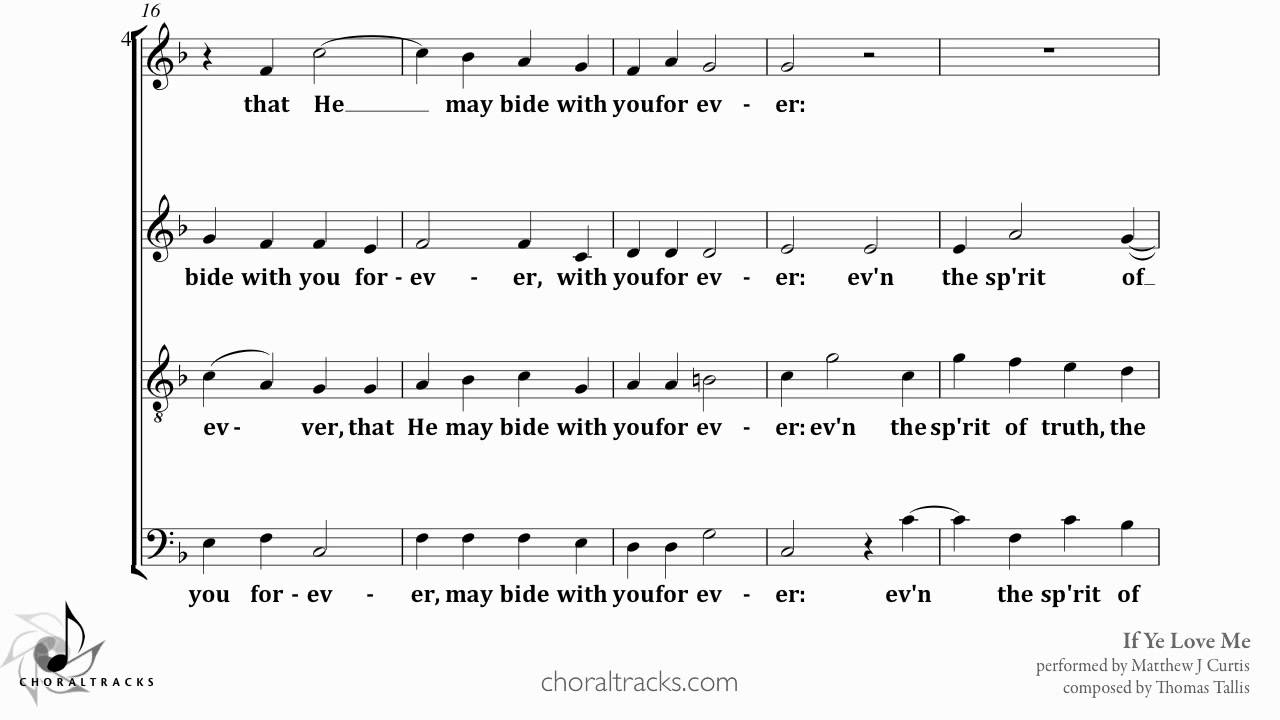 If Ye Love Me   Tenor Predominant   Thomas Tallis