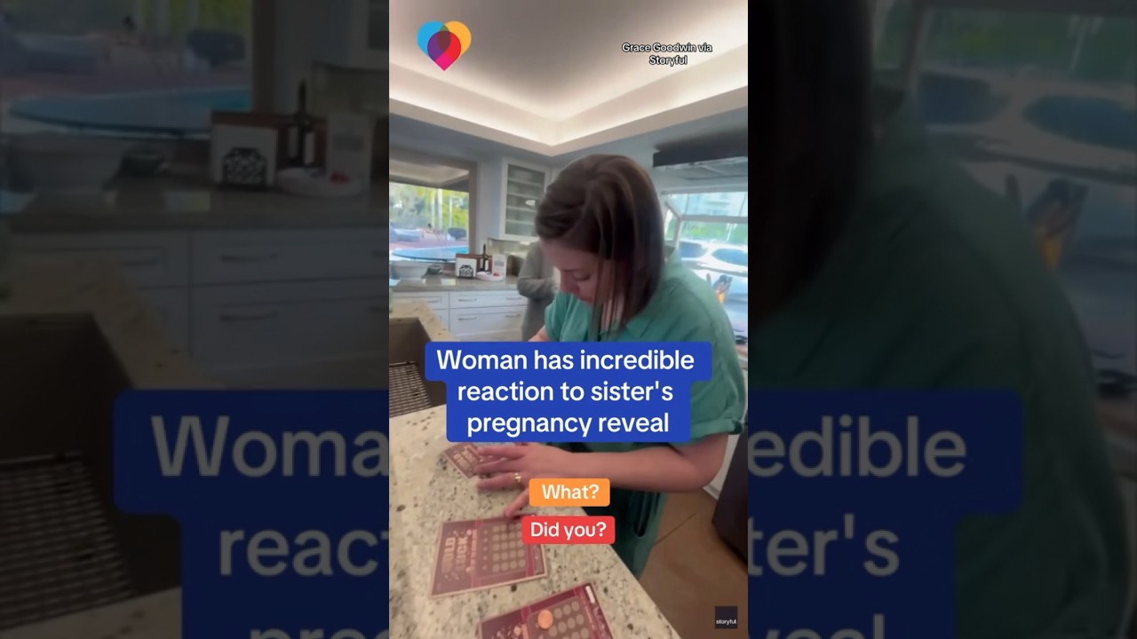 Woman has incredible reaction to sister's pregnancy reveal #shorts