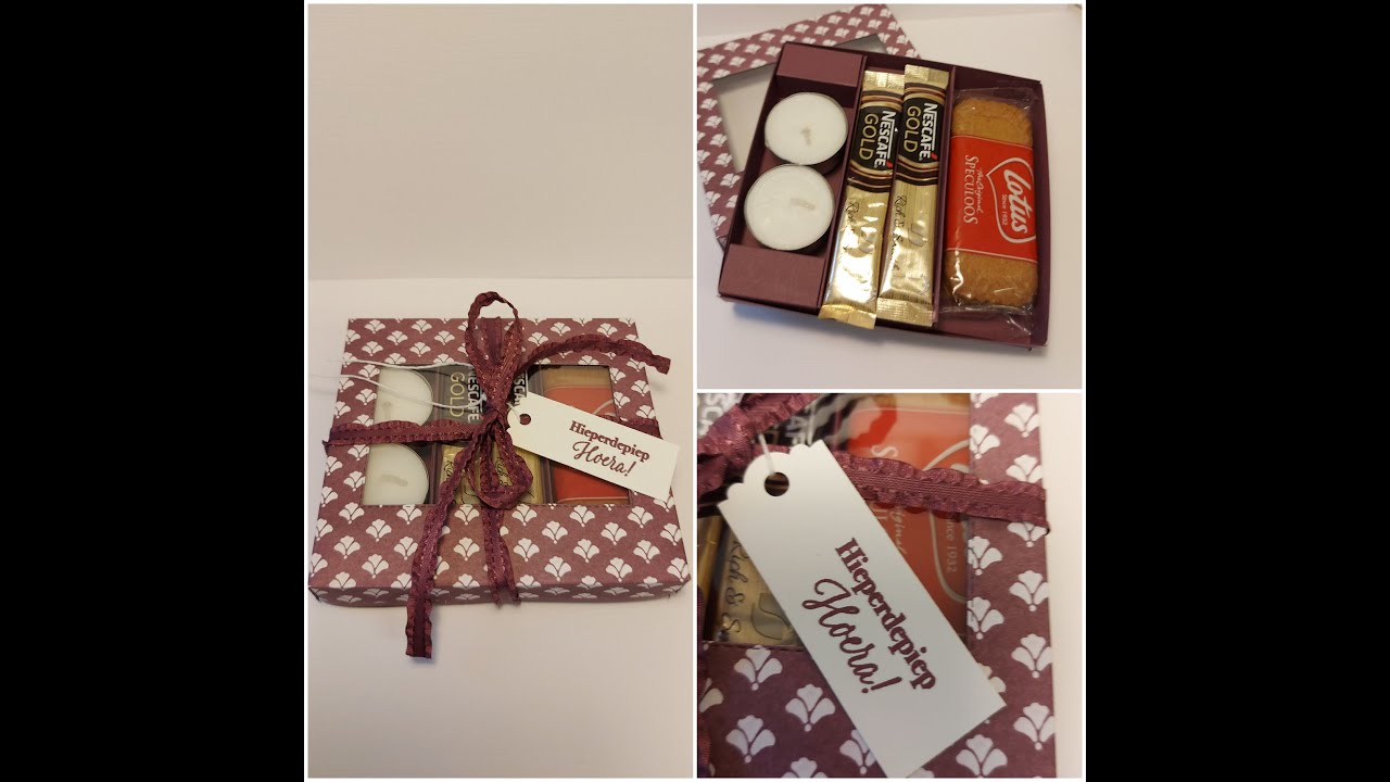 koffiepakket met koek, theelichtjes en oploskoffie - coffee gift box - Kaffee geschenk