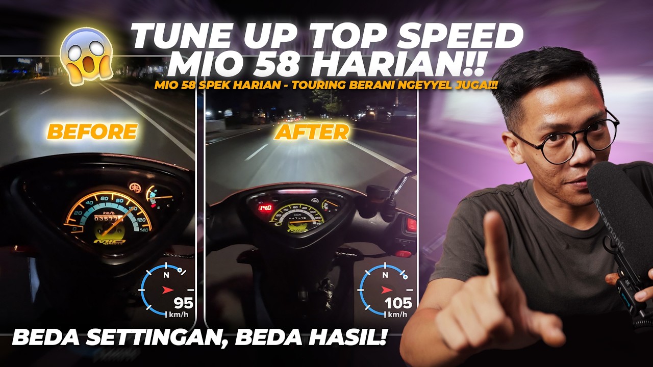 Cara naikin topspeed di mio 58 harian!!! I Mio Bore Up Harian 150cc klep sonic