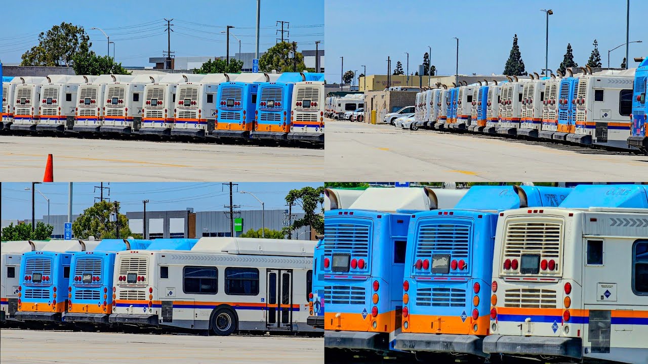 Yard Footage: Retired OCTA New Flyer C40LFRs Sitting at the OCTA Keolis Anaheim Base - 9/5/2025