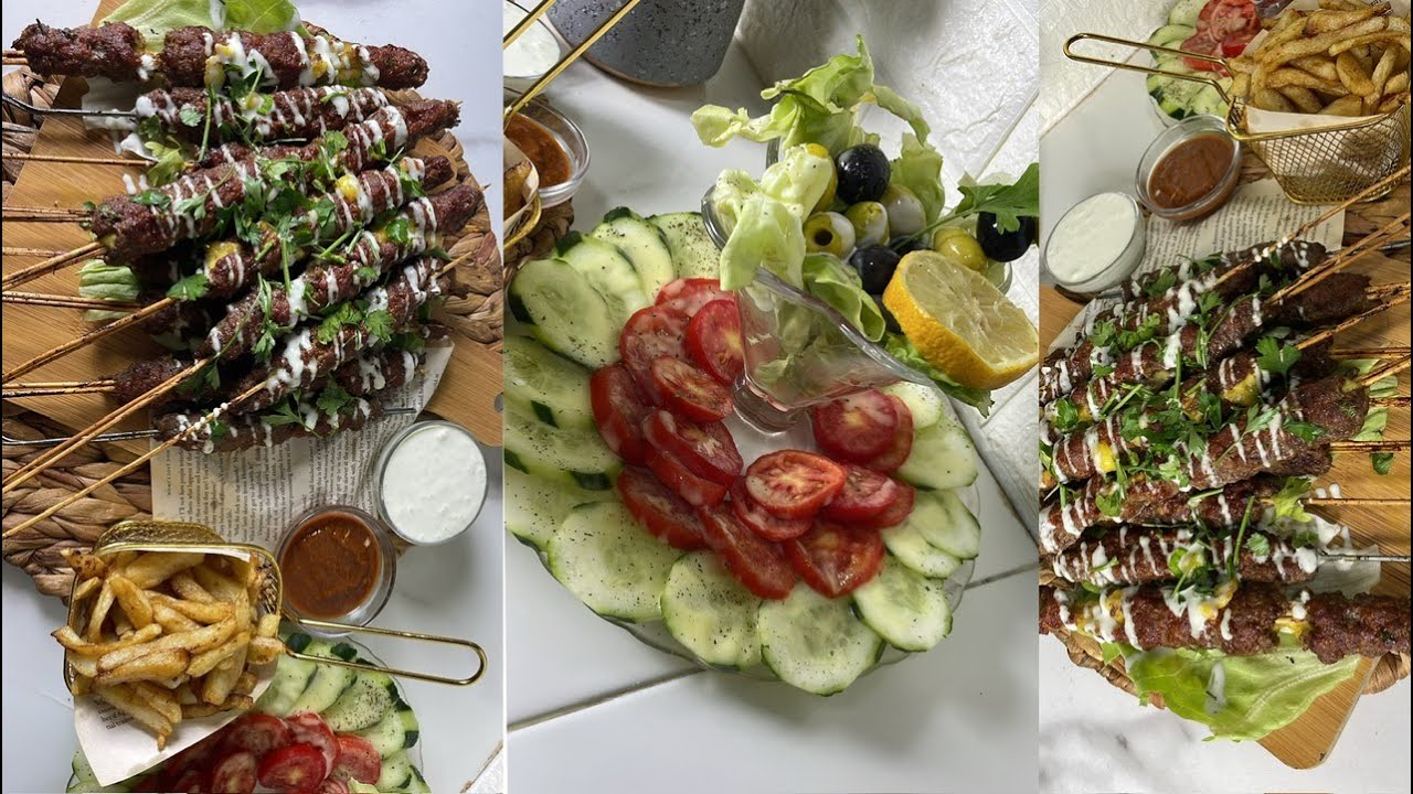 طريقة عمل شيش كباب وكيفه يخرجلك طري وبنين روعة 🥓🍖و طريقة تزين السلاطة