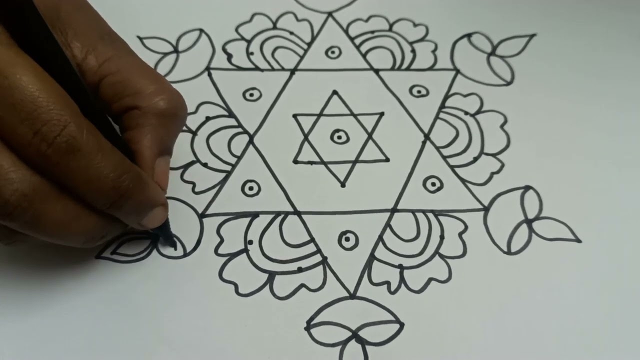 7X4 dots kolam | Daily rangoli designs | Apartment kolam | Yaam kolangal